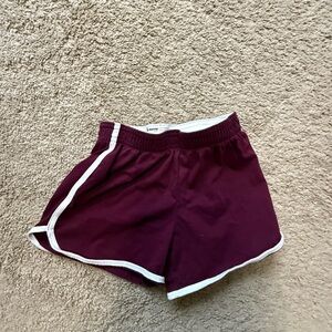 Soffe Girls Maroon Shorts with White Trim